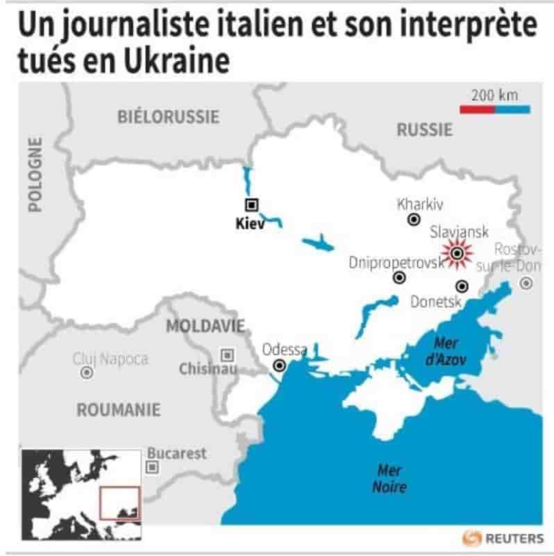 Un journaliste italien et son interprète russe tués en Ukraine