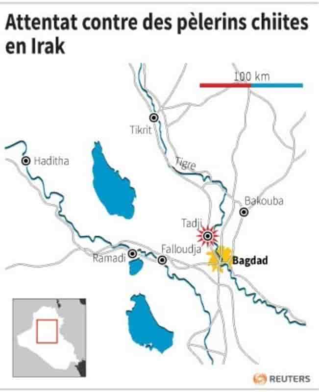 Attentat contre des pelerins chiites en irak
