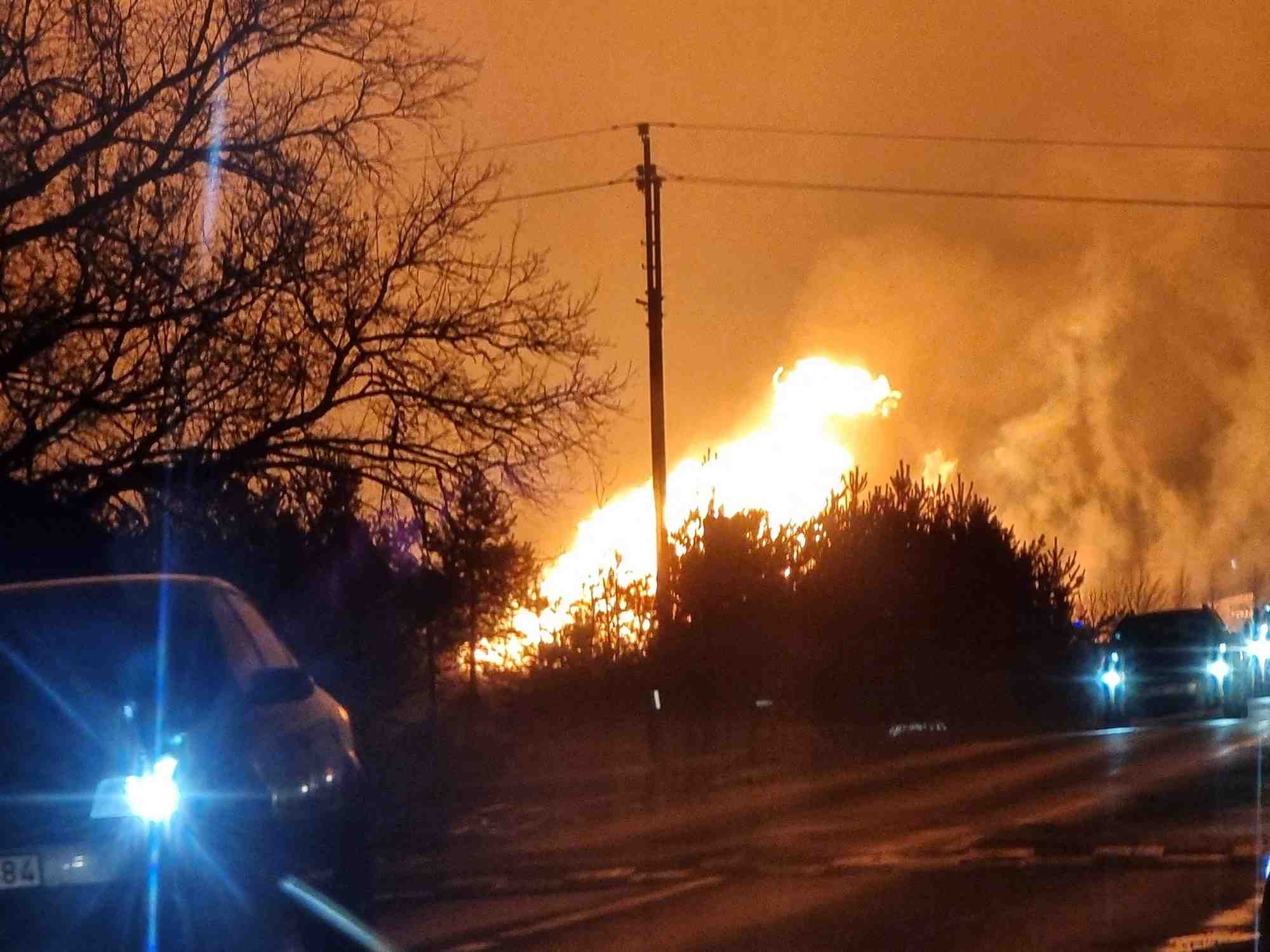 Photo d'une explosion sur un gazoduc reliant la lituanie et la lettonie