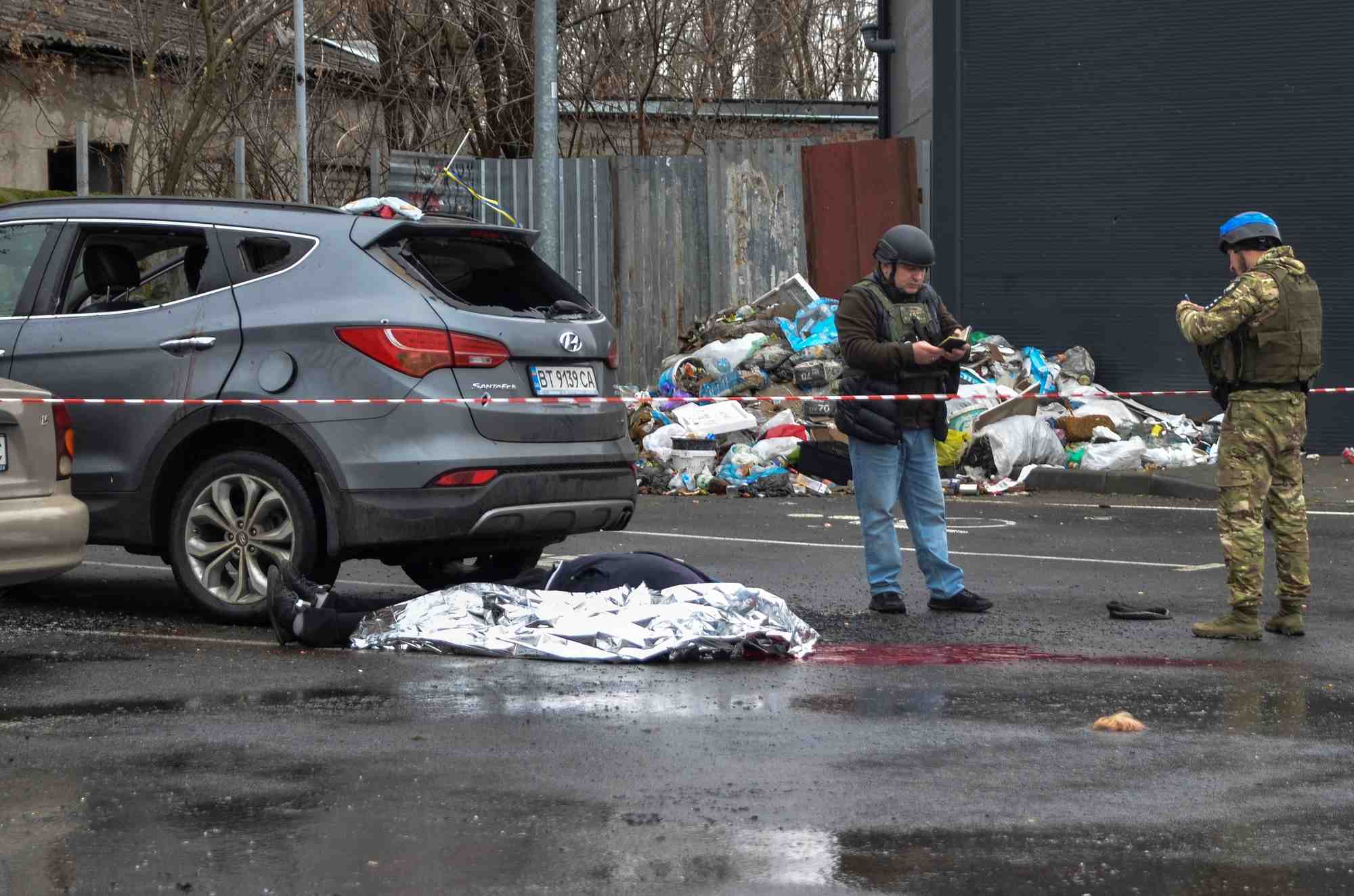 Consequences d'une frappe militaire russe a kherson