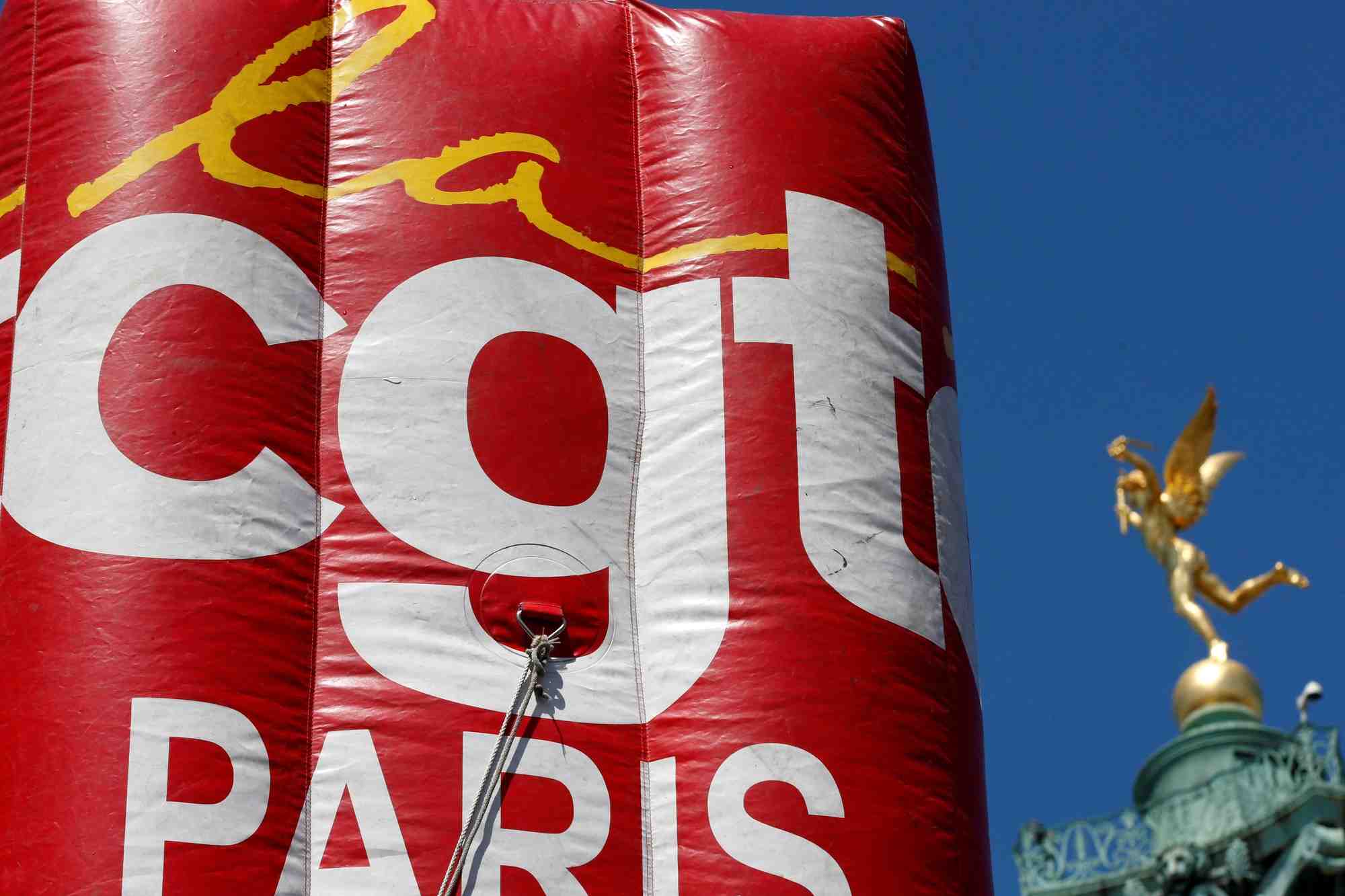 Le logo du cgt a paris, en france