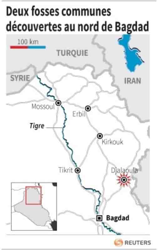 Deux fosses communes decouvertes au nord de bagdad
