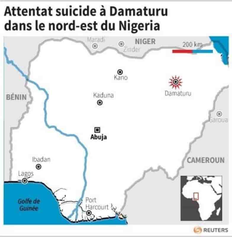 Attentat suicide a damaturu dans le nord-est du nigeria