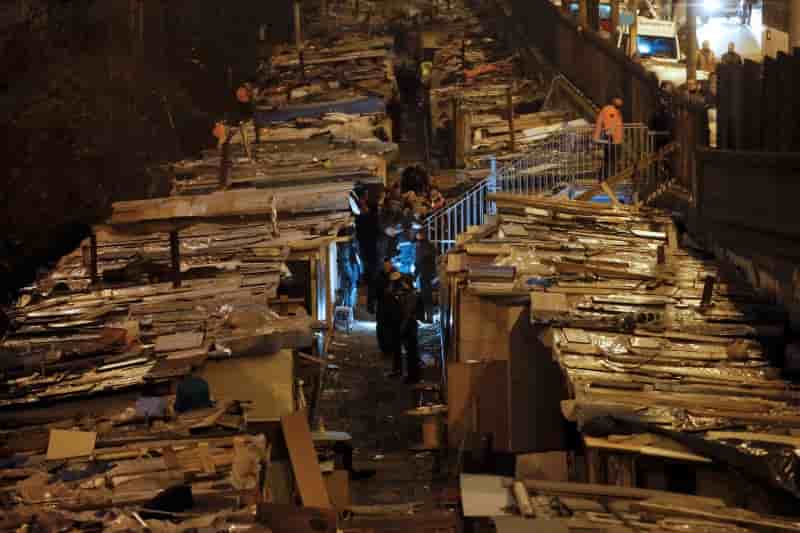Evacuation d'un campement de roms a paris