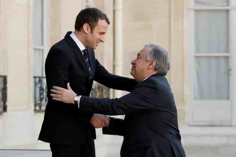 Macron a discute paix et securite avec guterres