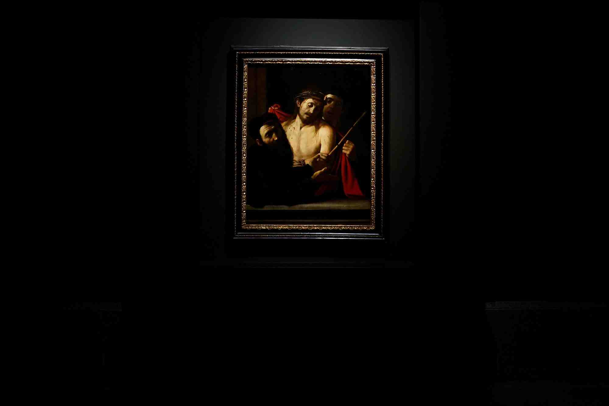 La peinture "ecce homo" du maitre baroque italien le caravage exposee au musee du prado a madrid