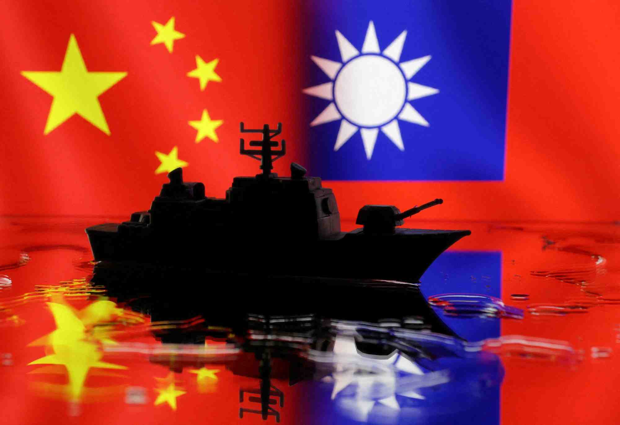 Illustration des drapeaux chinois et taiwanais