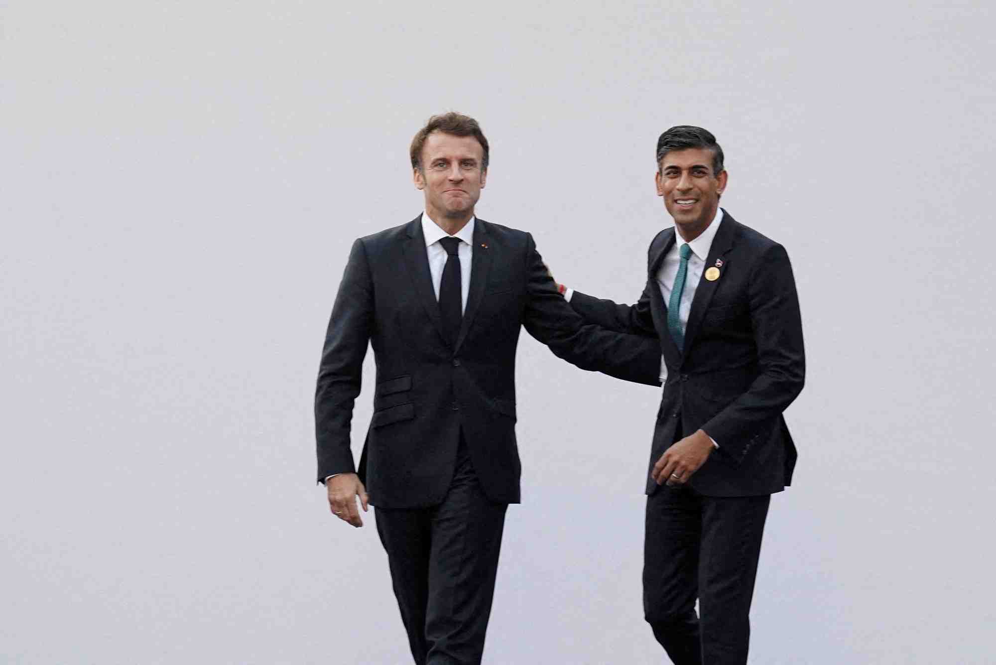 Le premier ministre britannique rishi sunak et le president francais emmanuel macron lors du sommet de la cop27