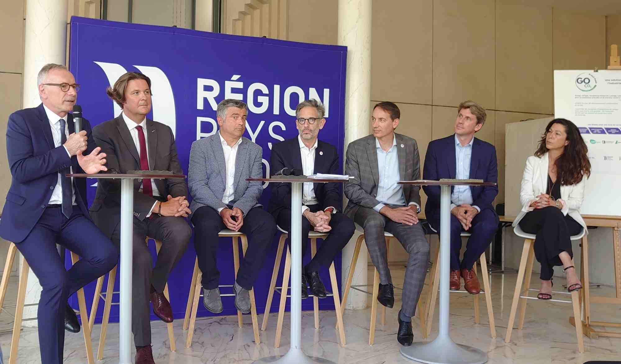 Les initiateurs de GOCO2 (Elengy, GRTgaz, Lafarge, d’Heidelberg Materials; Lhoist, et TotalEnergies) ont lancé leur projet de décarbonation de l'industrie du Grand Ouest à la région des Pays de la Loire, le 10 juillet dernier.