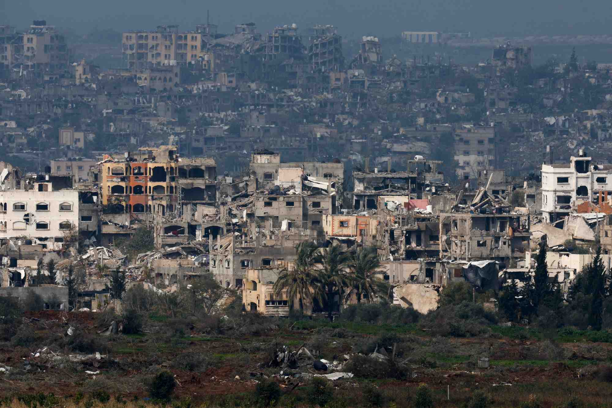 Maisons endommagees a gaza