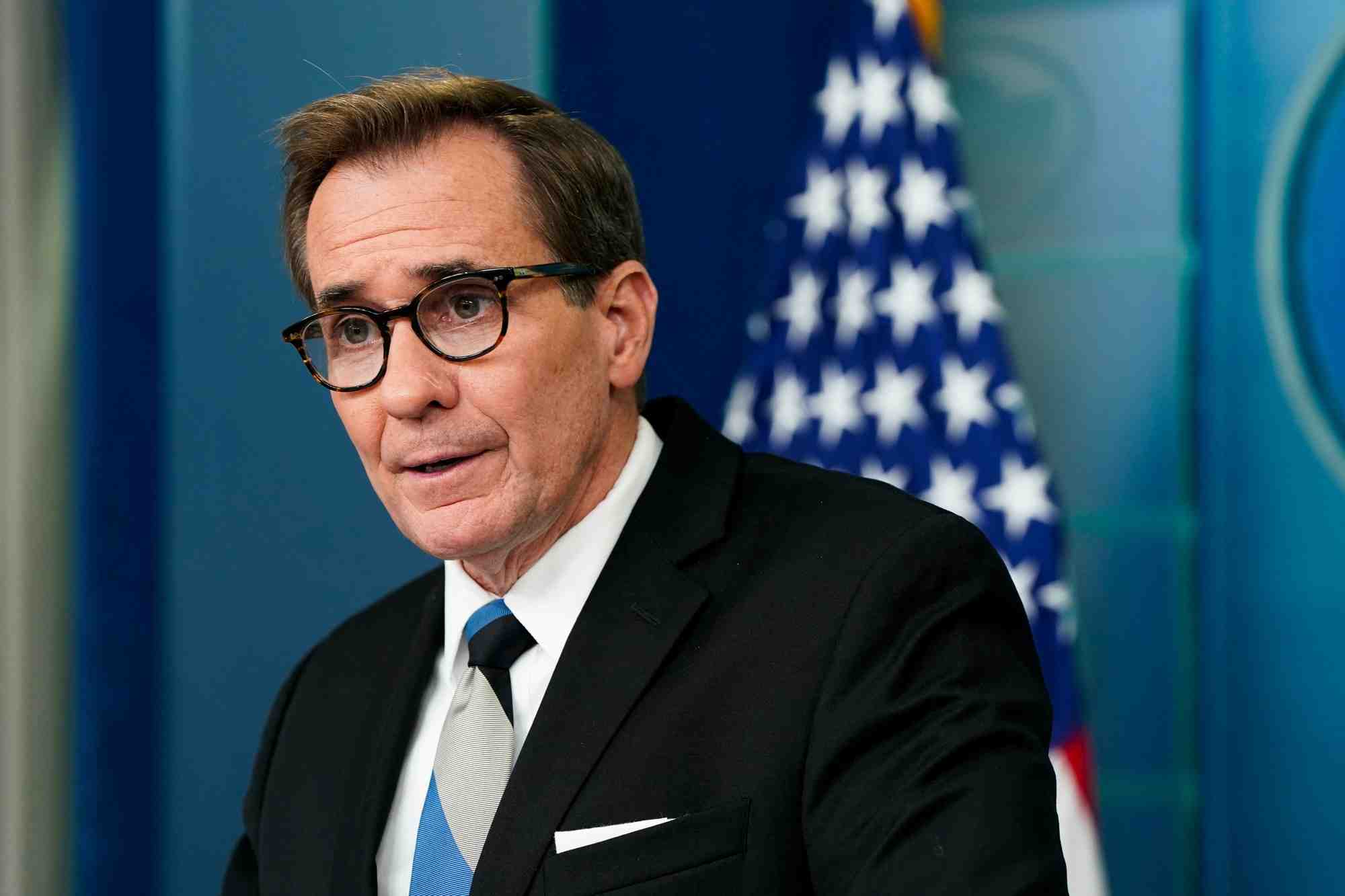 Le conseiller en communication de la maison blanche pour la securite nationale, john kirby, a washington