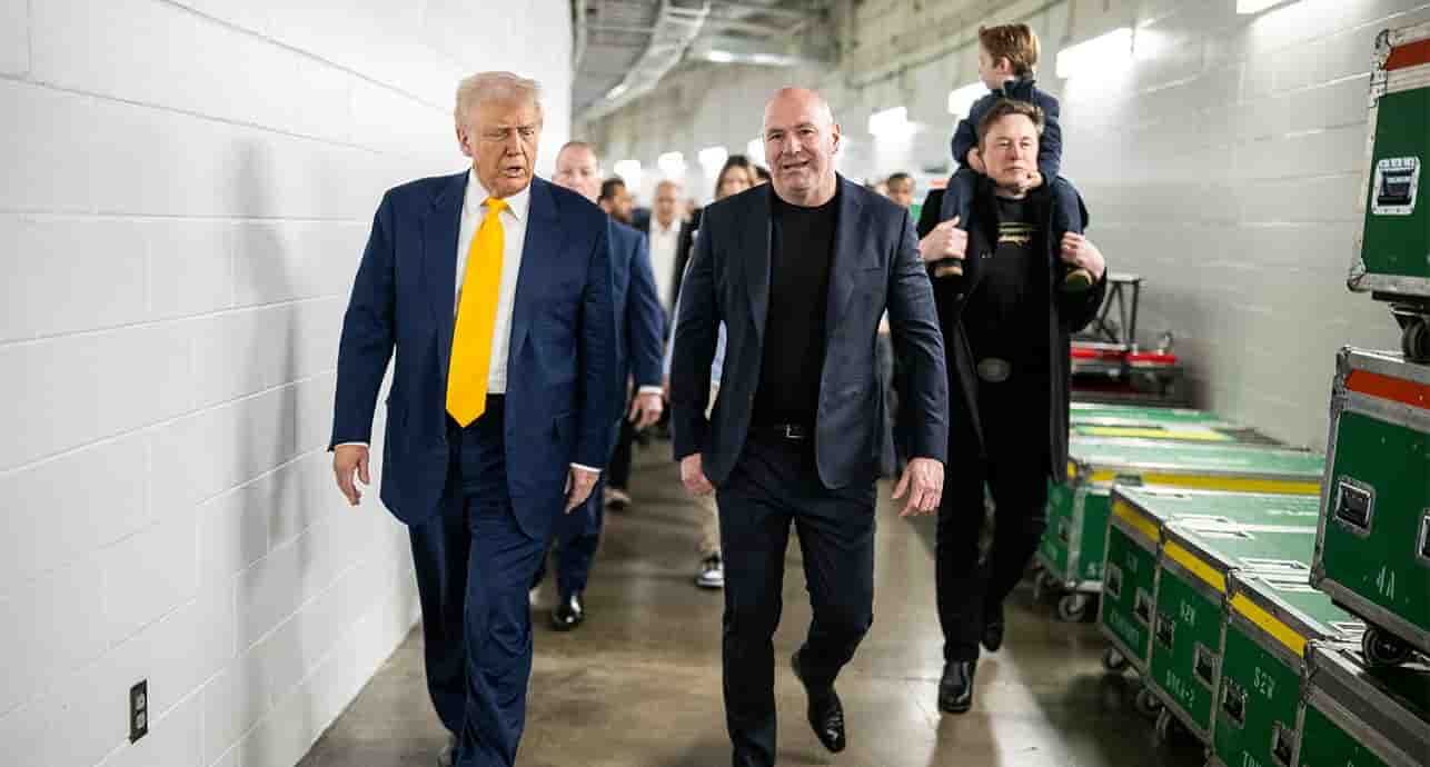 Dana White et Donald Trump assistaient à l'UFC 314 au Kaseya Center de Miami, en Floride, le samedi 12 avril 2025.