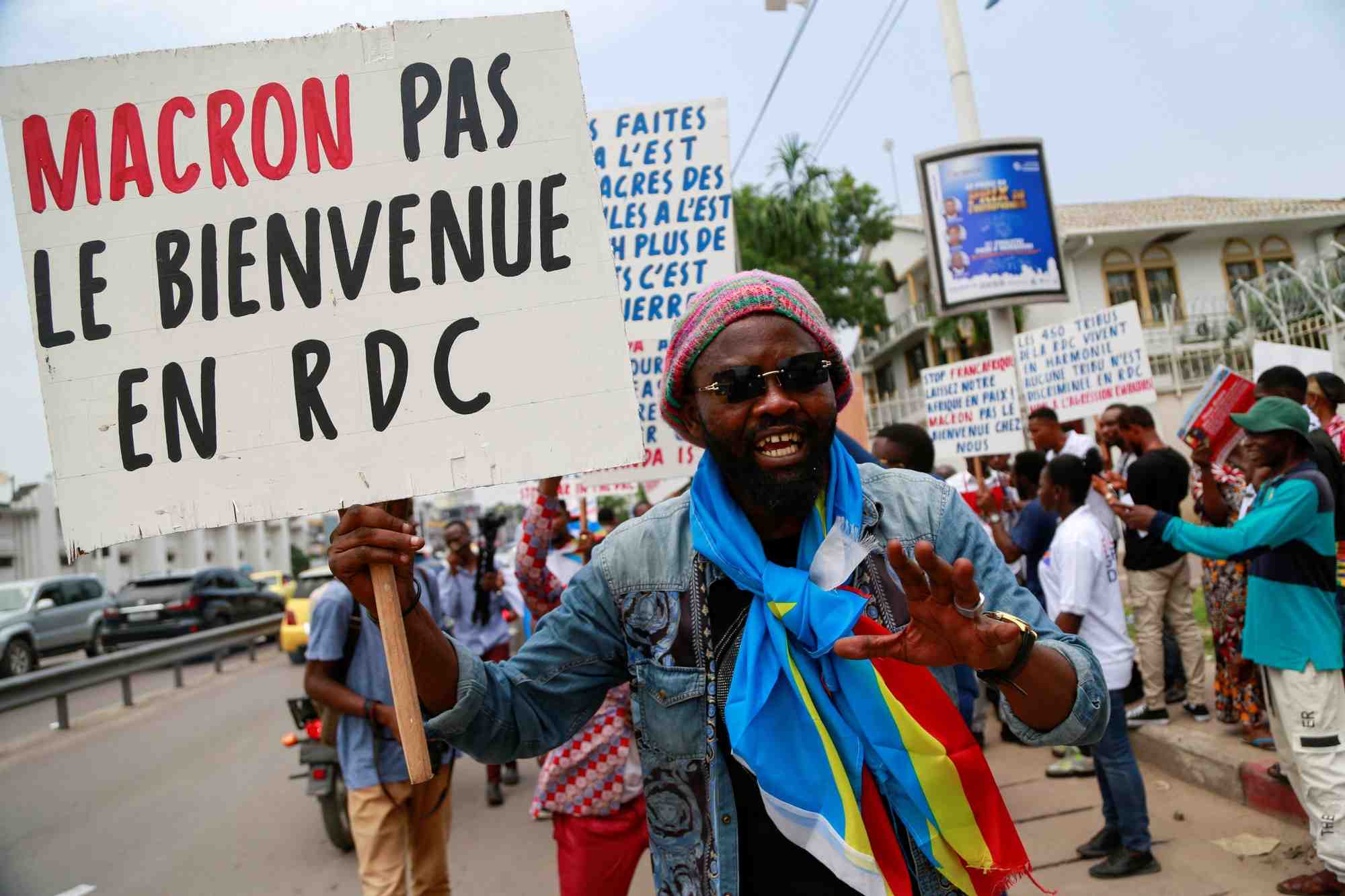 Des congolais protestent contre la visite de macron