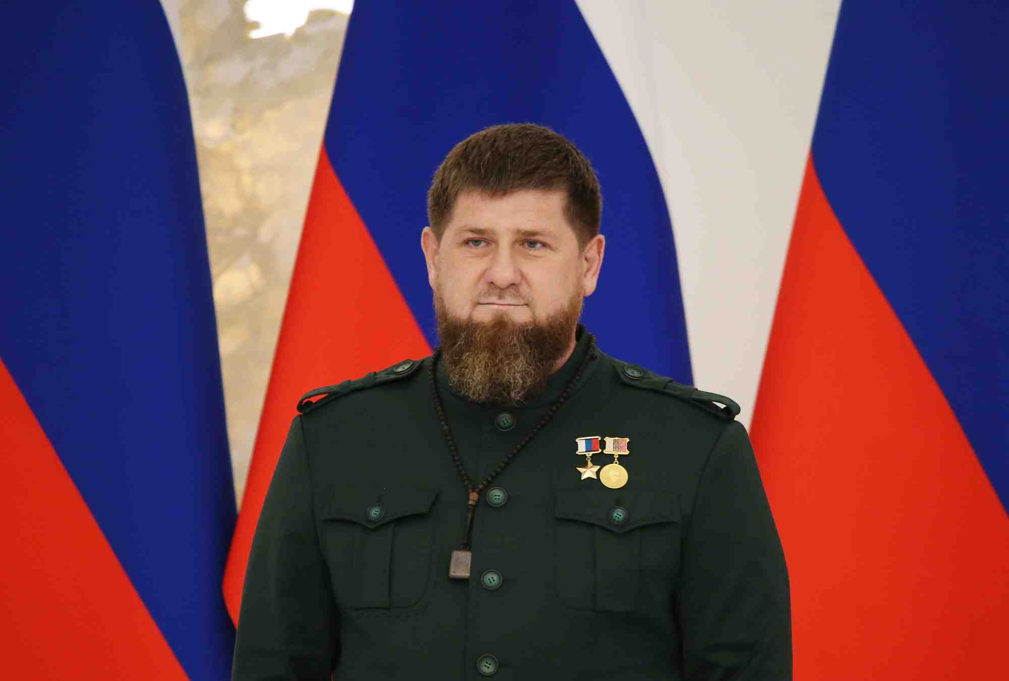 Le chef de la republique tchetchene ramzan kadyrov assiste a une ceremonie d'inauguration a grozny, en russie