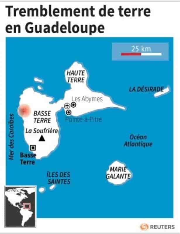 Tremblement de terre en guadeloupe