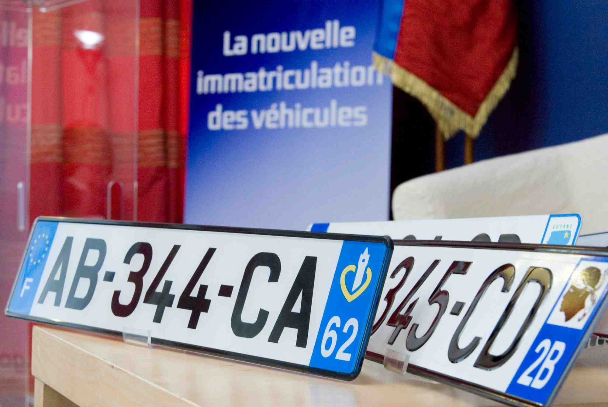 Photo d'illustration de plaques d'immatriculation francaises.