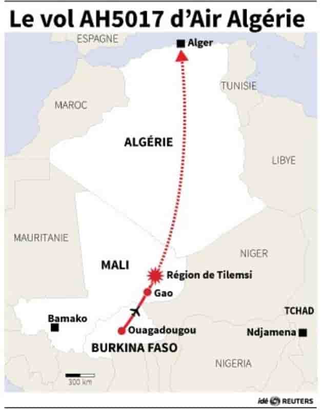 Un avion d'Air Algérie s'écrase, 51 Français à bord