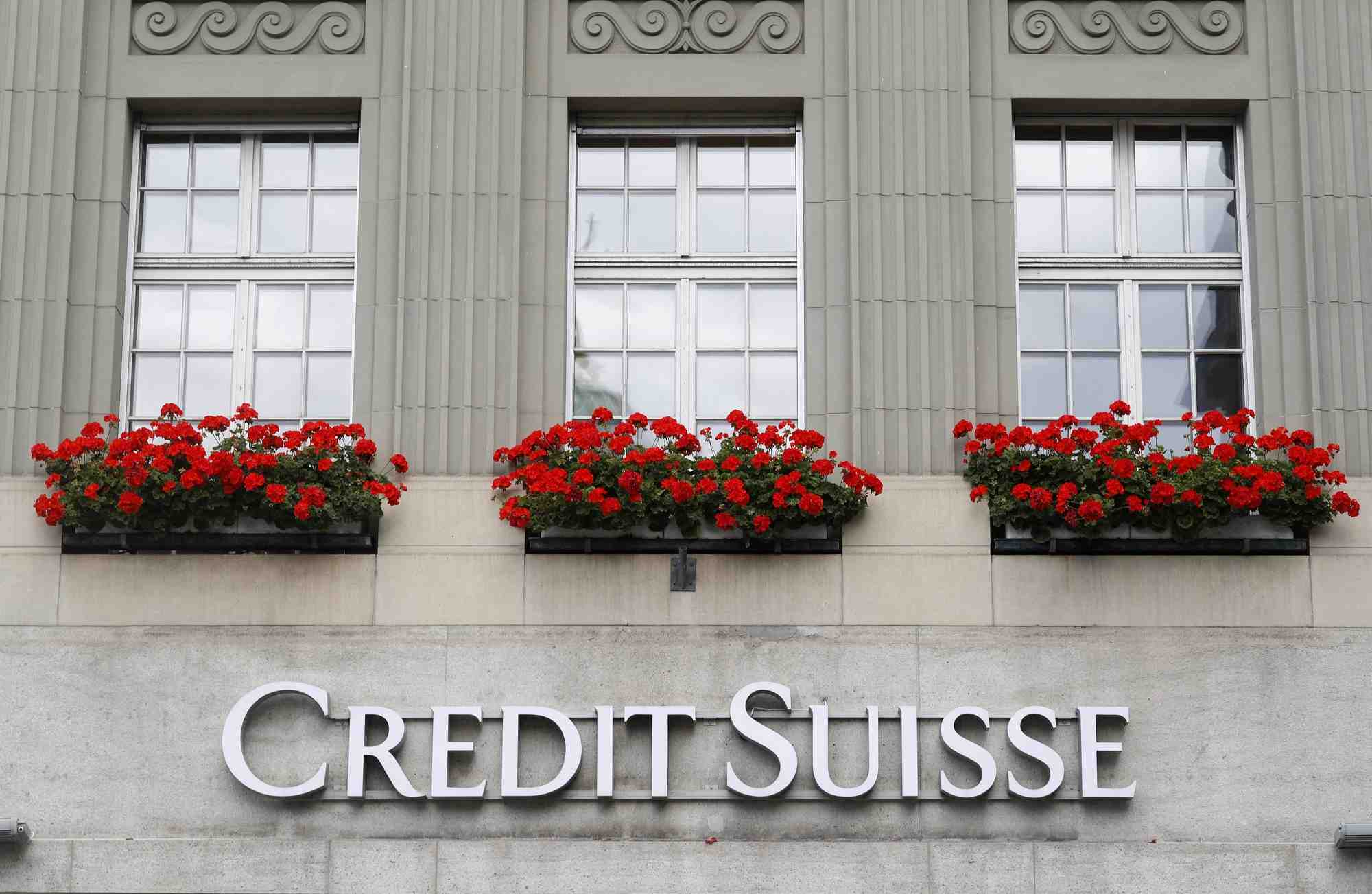 Photo d'archives montrant le logo de la banque suisse credit suisse a berne