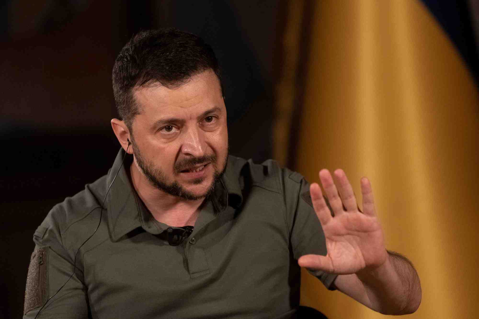Le president de l'ukraine, volodimir zelensky, s'exprime lors d'une interview avec reuters