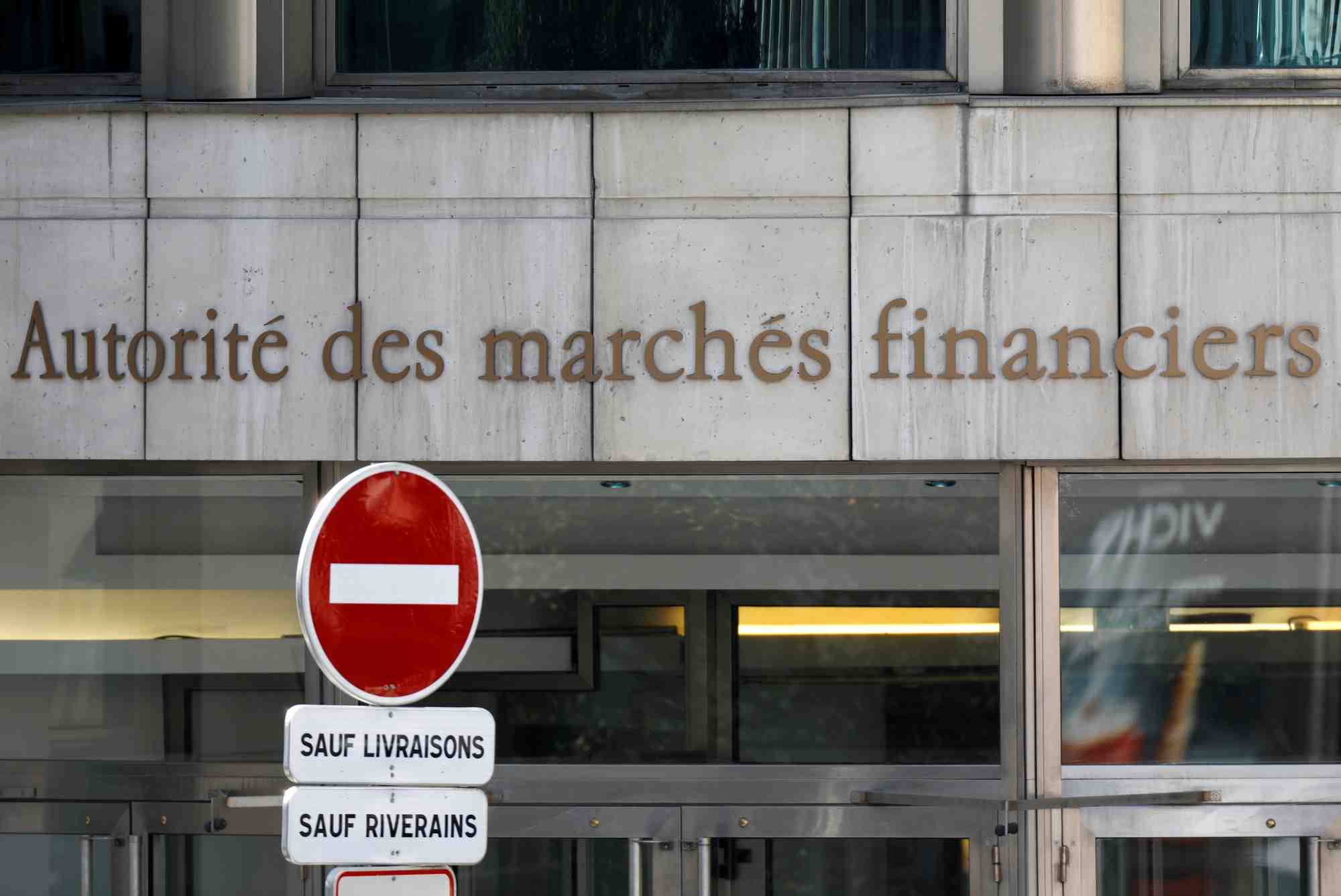 Le siege de l'amf (autorite des marches financiers), regulateur des marches boursiers, a paris