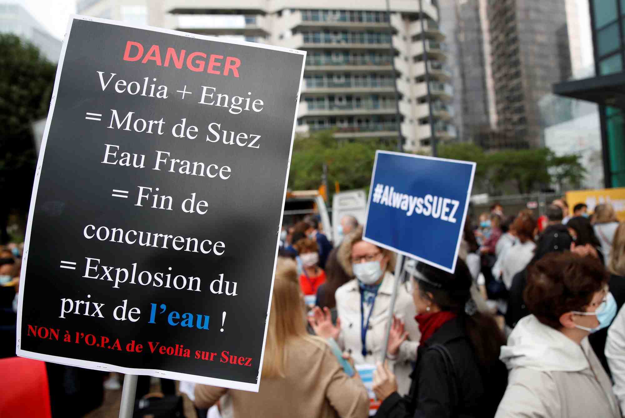 Suez, fusion, Veolia, Engie, OPA, manifestations