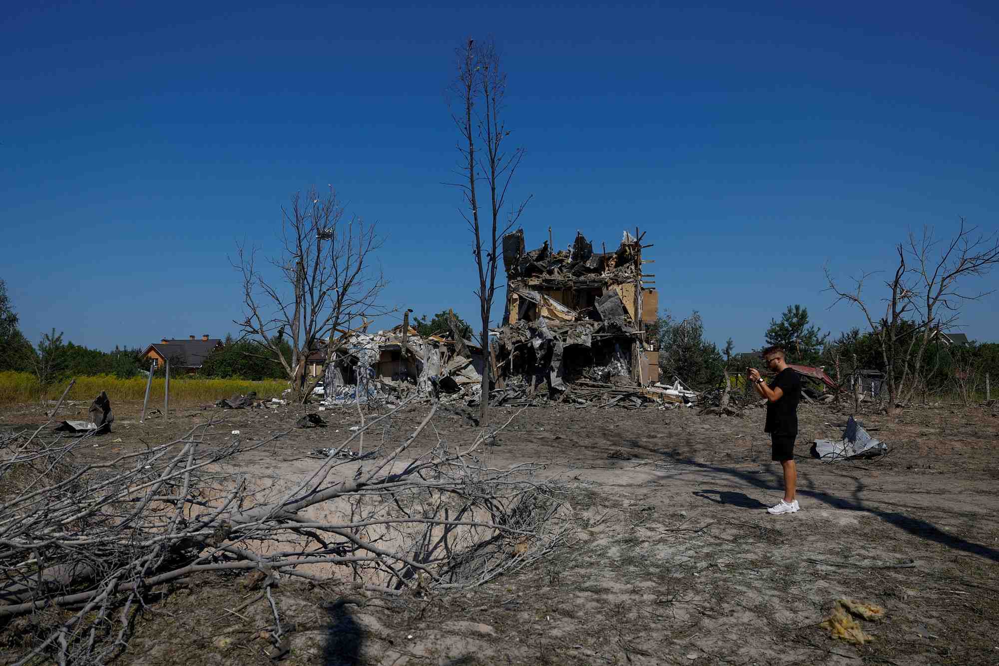 Consequences d'une attaque de missiles russes dans la region de kiev
