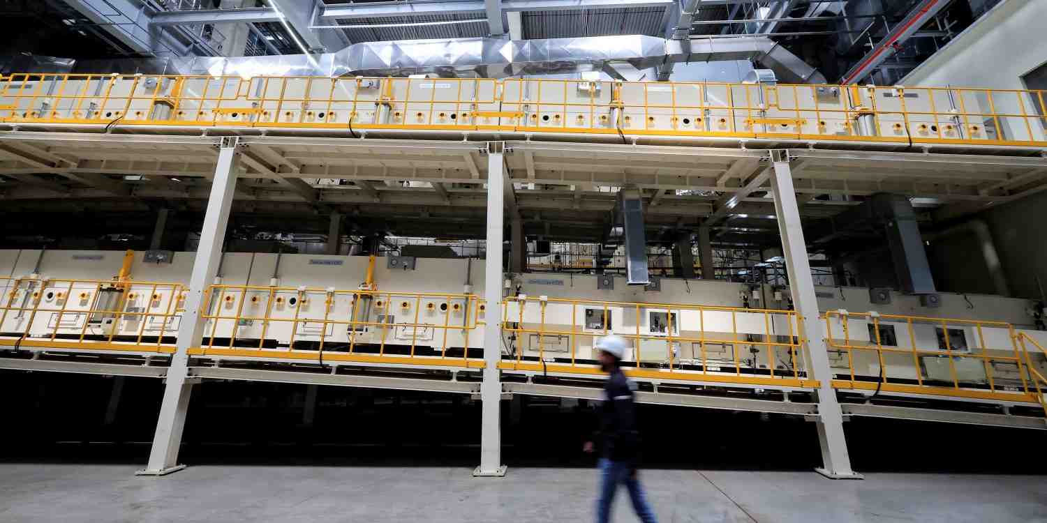Au coeur de la gigafactory d'ACC, implantée sur le site de Billy-Berclau/Douvrin dans le Pas-de-Calais.