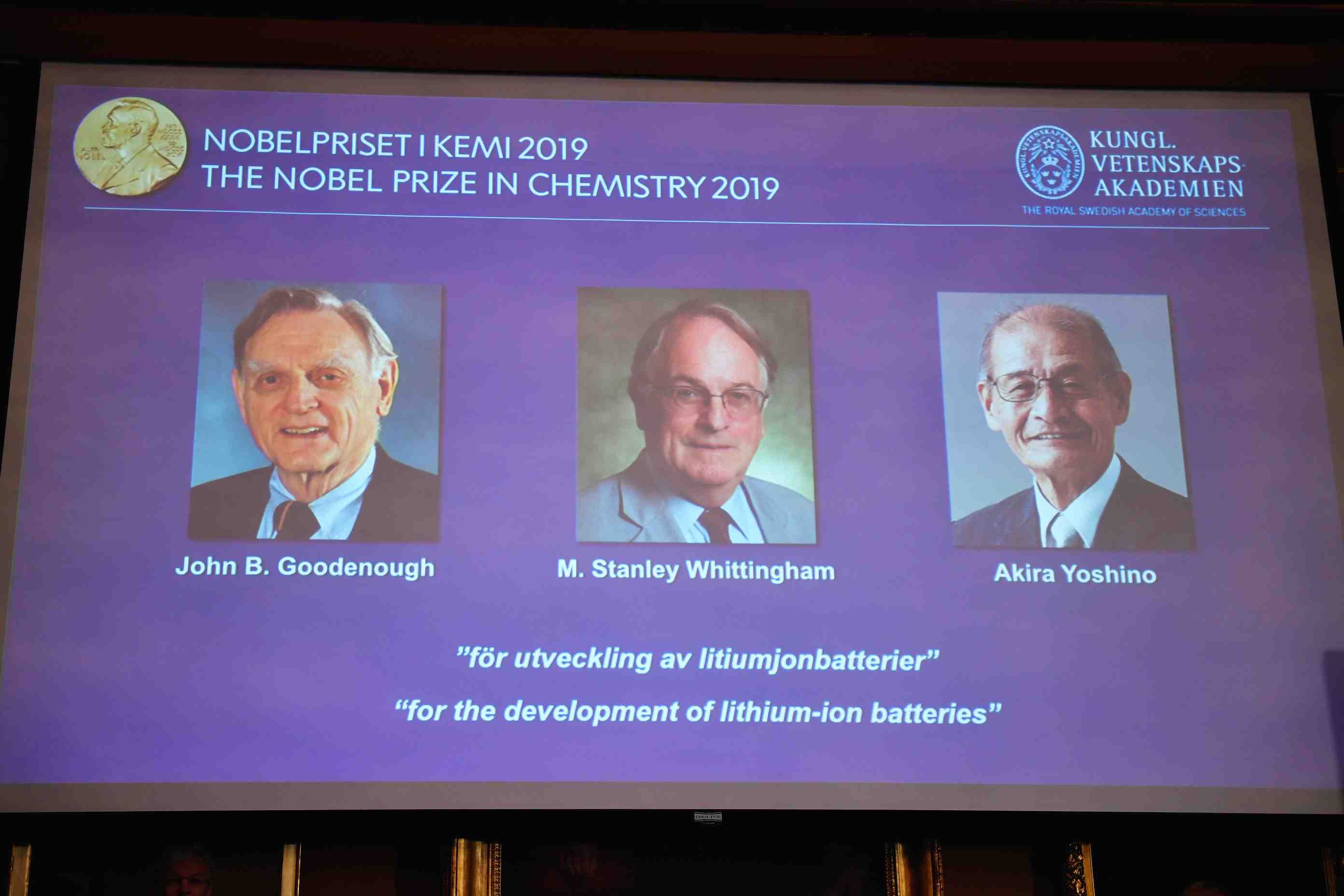 Le nobel de chimie 2019 souligne le developpement des batteries lithium-ion