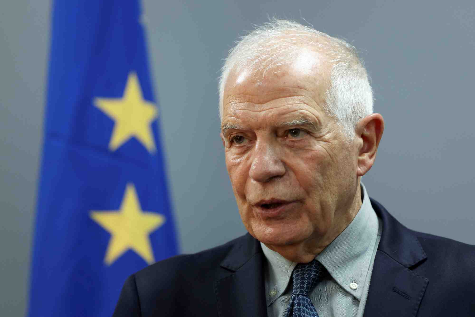 Josep borrell, responsable de la politique etrangere de l'union europeenne, lors d'une conference de presse a beyrouth