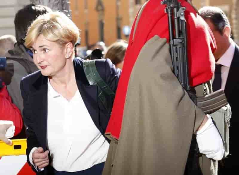 Italy's minister of economic development guidi arrives for a confidence vote at the senate in rome