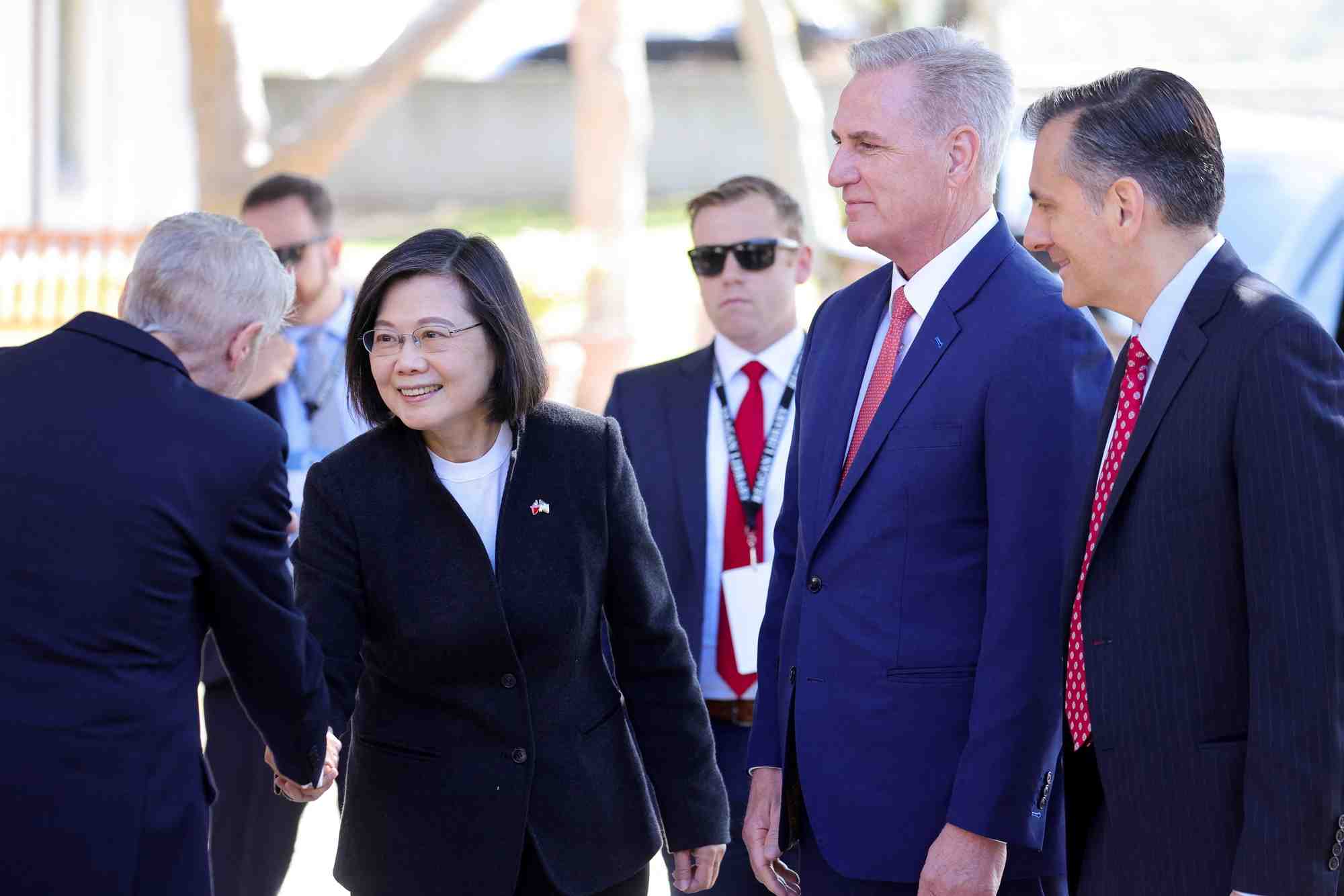 Photo de la presidente taiwanaise, tsai ing-wen, accueillie en californie