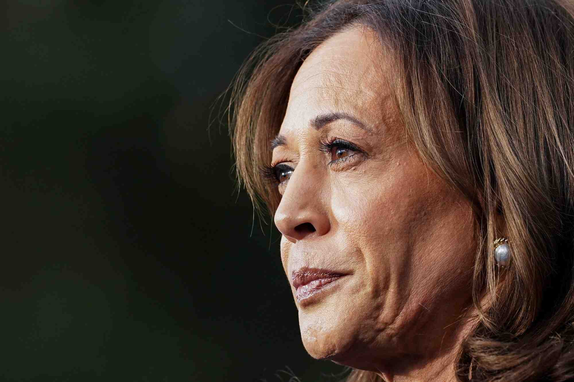 Kamala harris, lors de son discours, concedant l'election presidentielle americaine de 2024 a donald trump