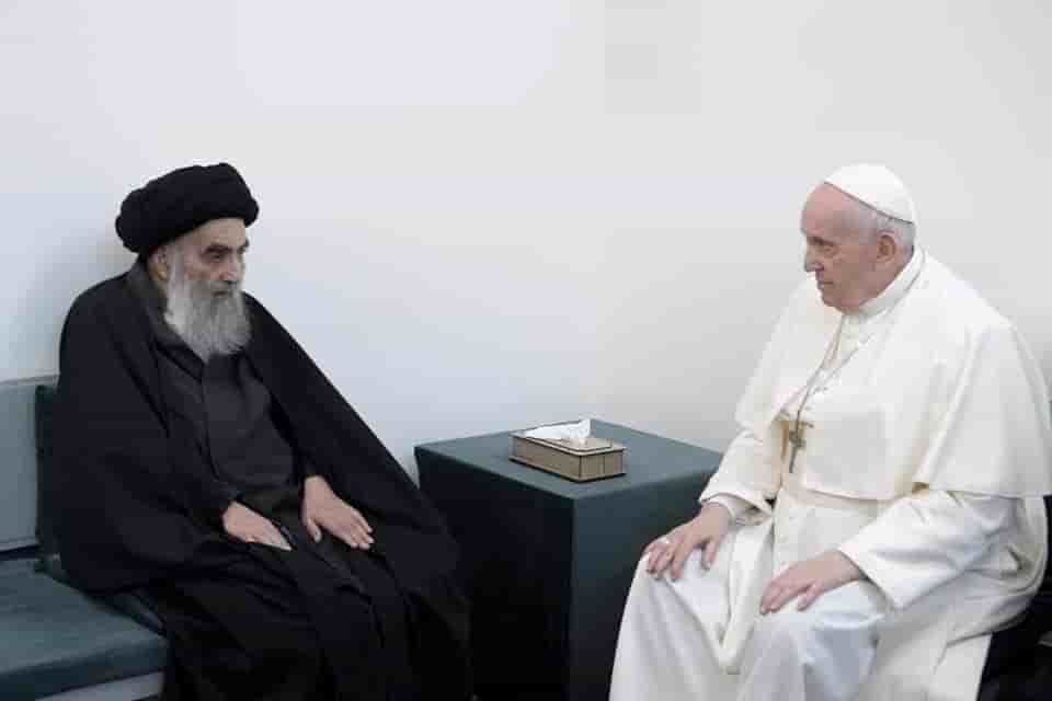 Le pape francois rencontre en irak le grand ayatollah ali al sistani