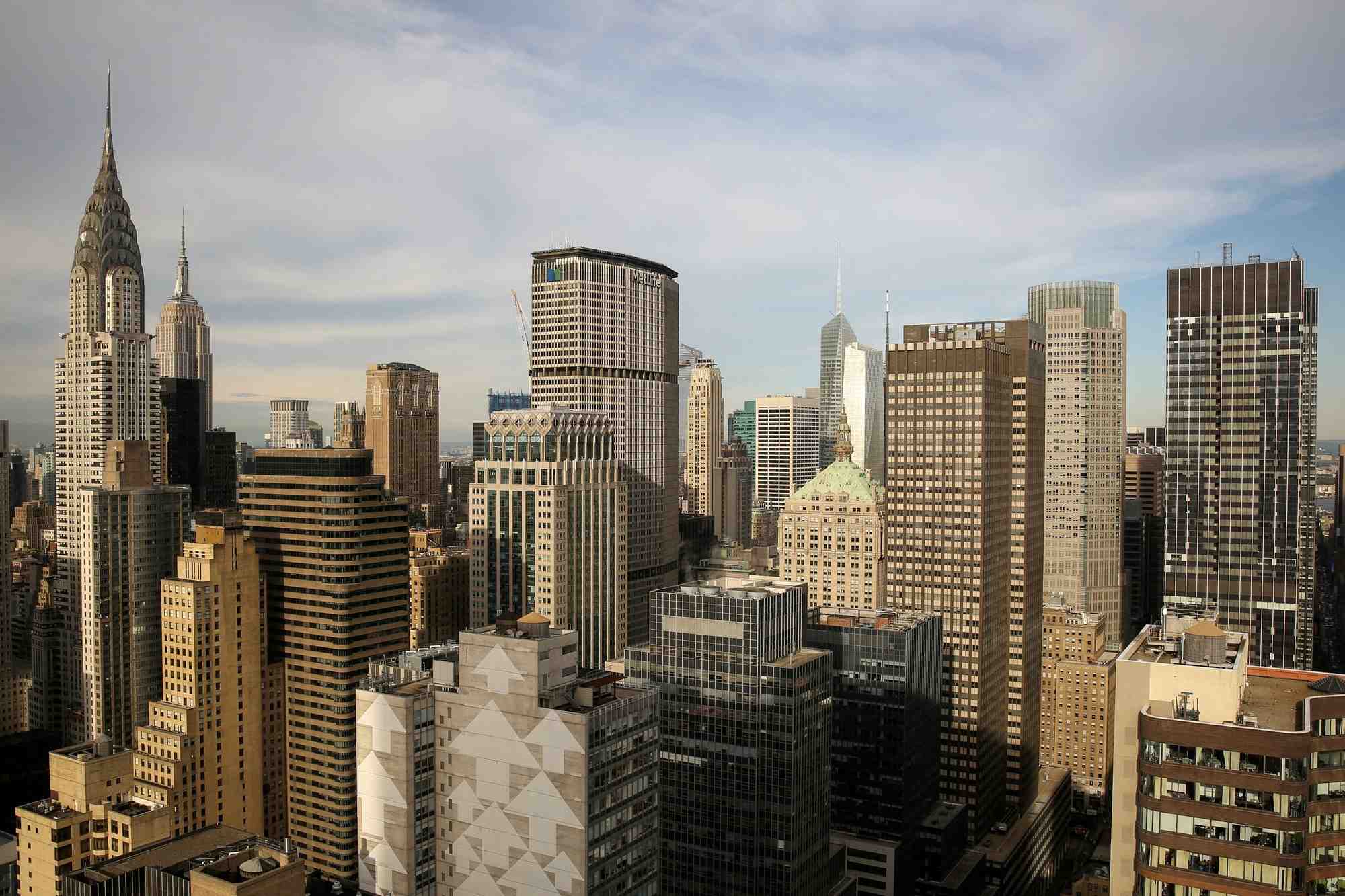 Vue generale de la ligne d'horizon de manhattan a new york