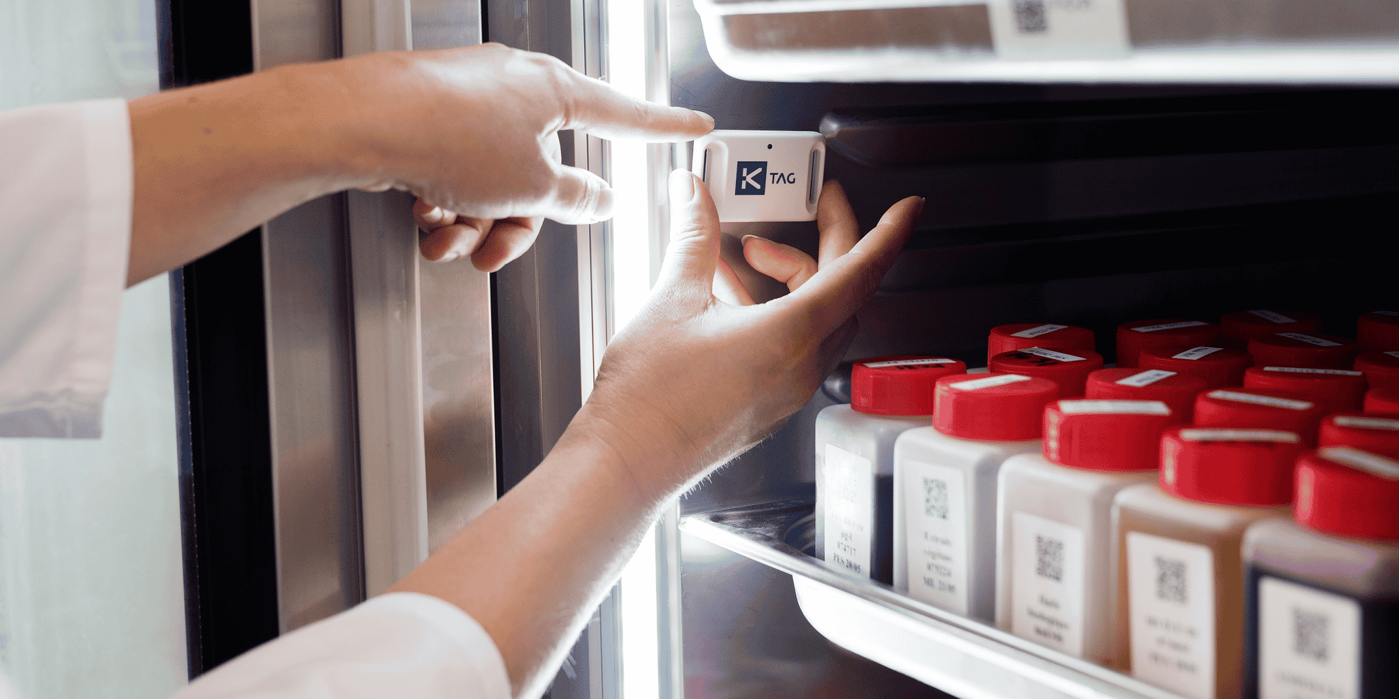 Les K-Tag sont de petits thermomètres connectés dotés d'une batterie capable de tenir plus de 3 ans sans recharge.