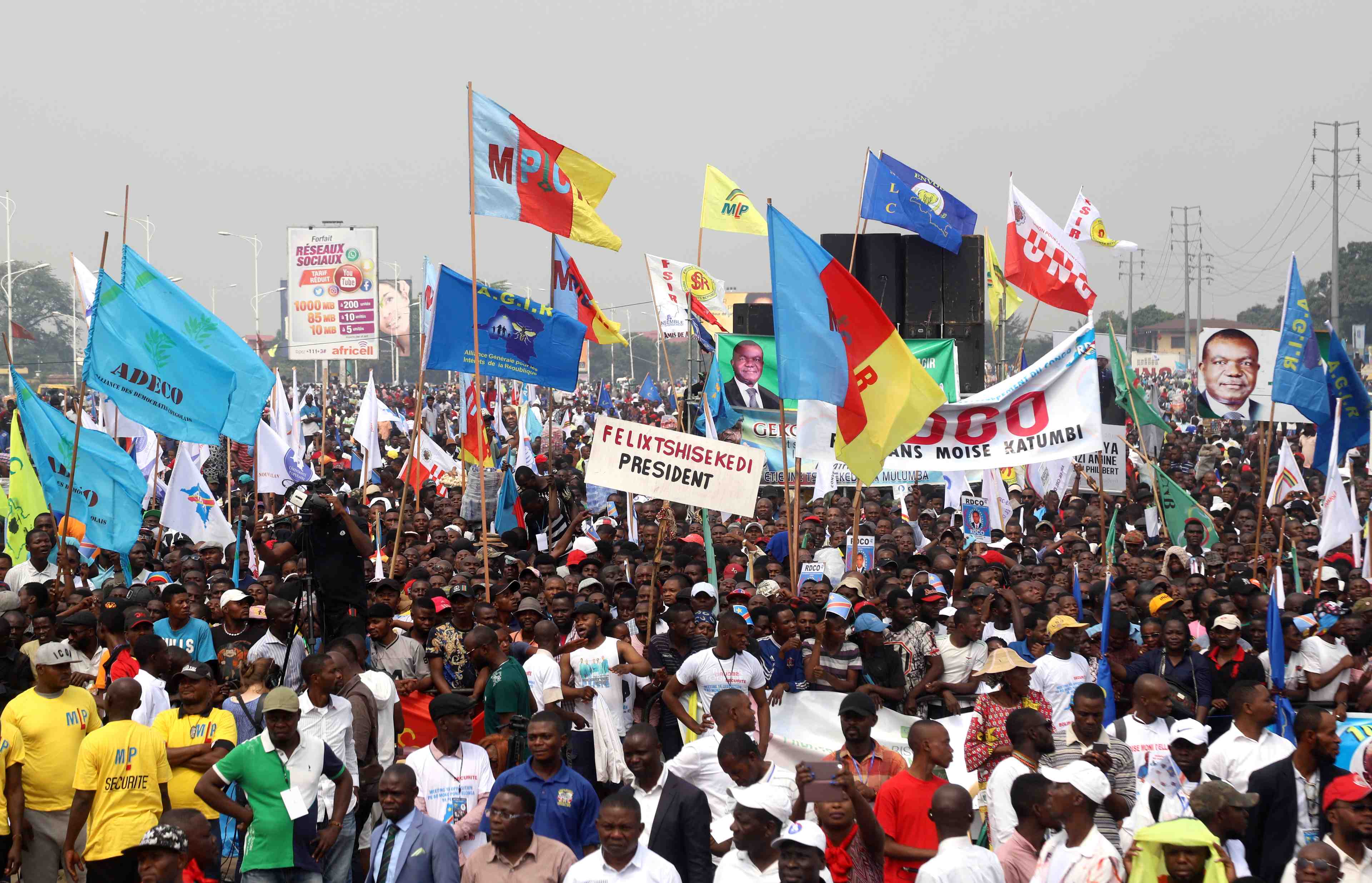 Demonstration d'unite de l'opposition congolaise a kinshasa