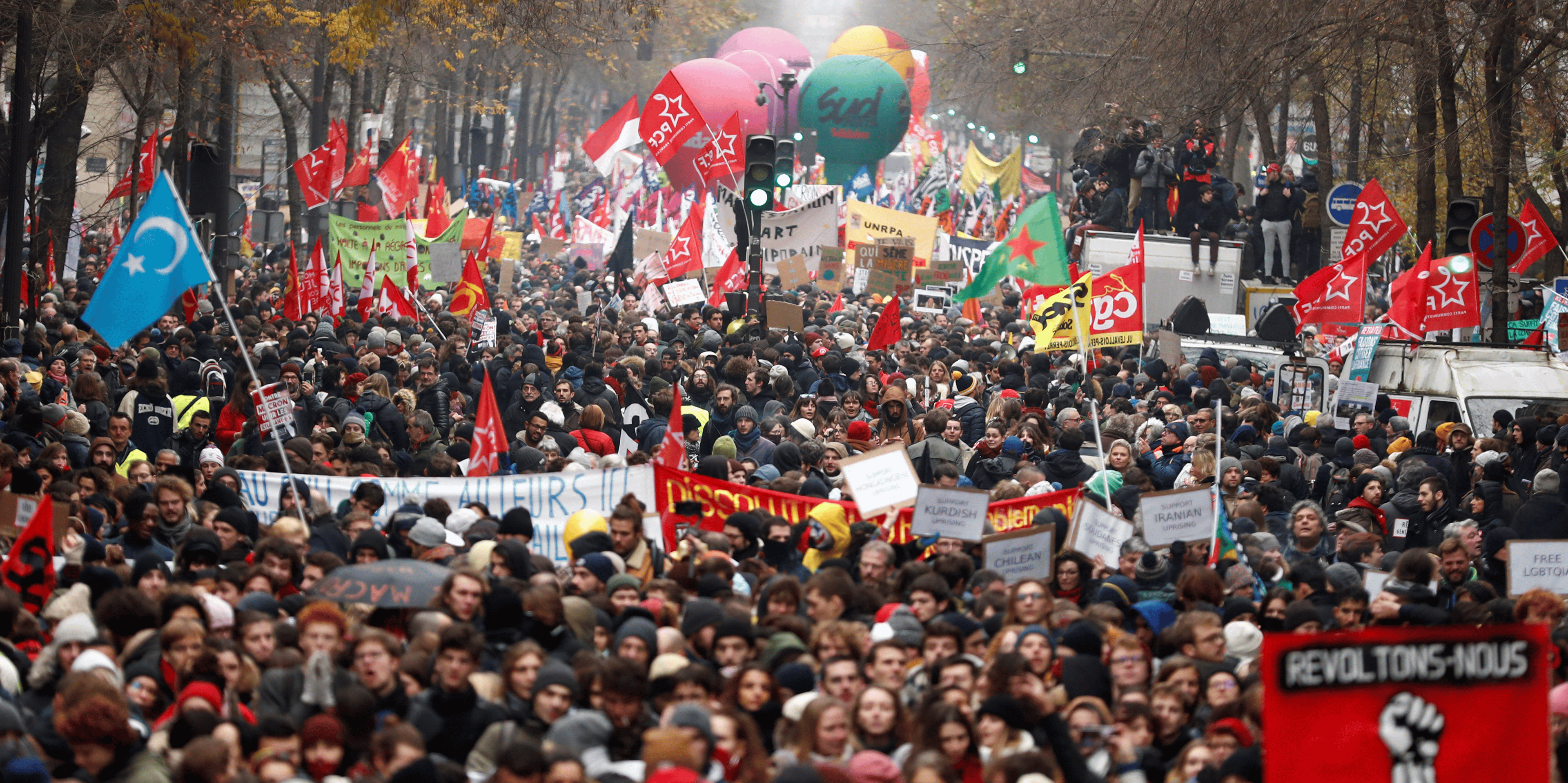 Manifestation contre la réforme des retraites à Paris, le 5 décembre 2019