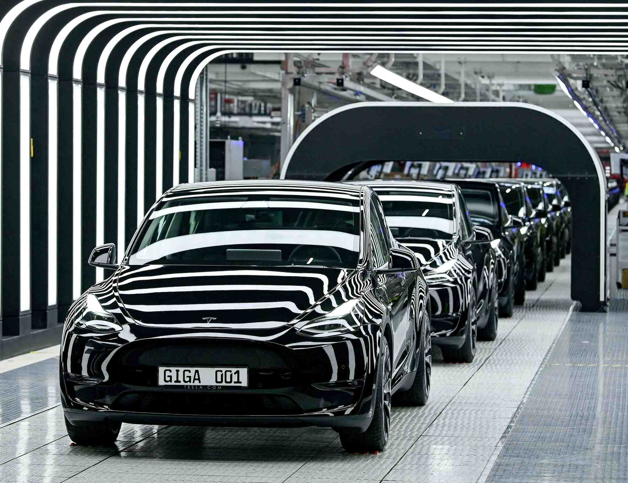 Des tesla modele y a gruenheide, en allemagne
