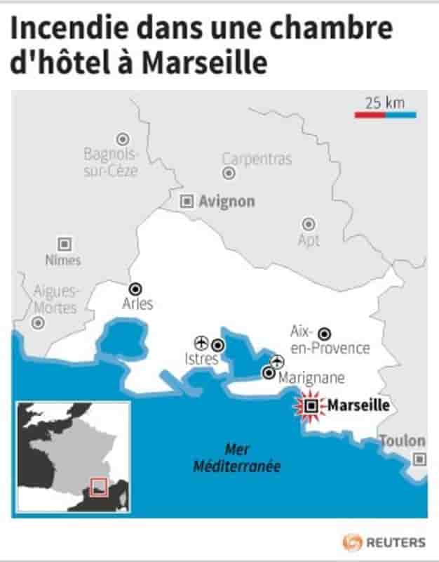 Incendie dans une chambre d'hotel a marseille