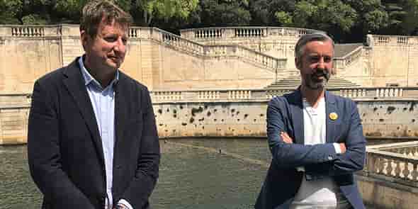 Yannick Jadot et Antoine Maurice à Nîmes, le 4 mai 2021