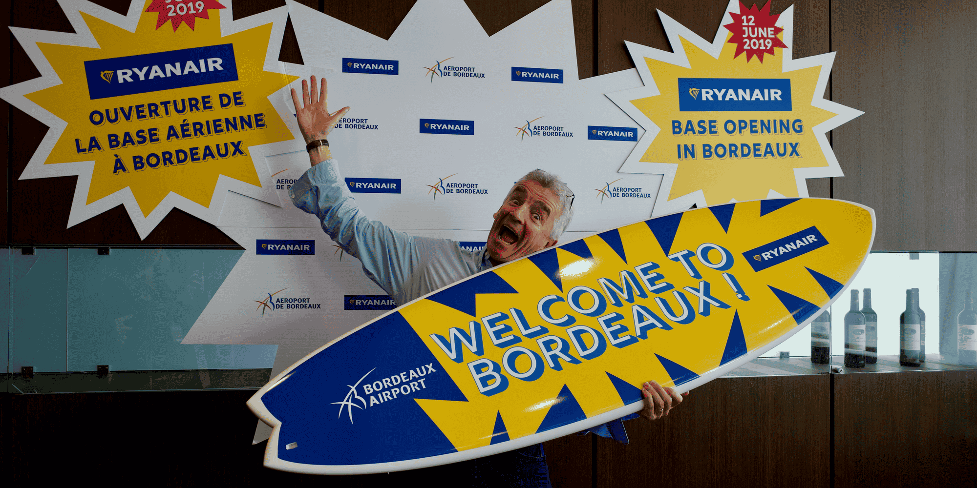 Le directeur général de Ryanair, Michael O'Leary, était à Bordeaux pour l'inauguration de la nouvelle base française de la compagnie irlandaise.