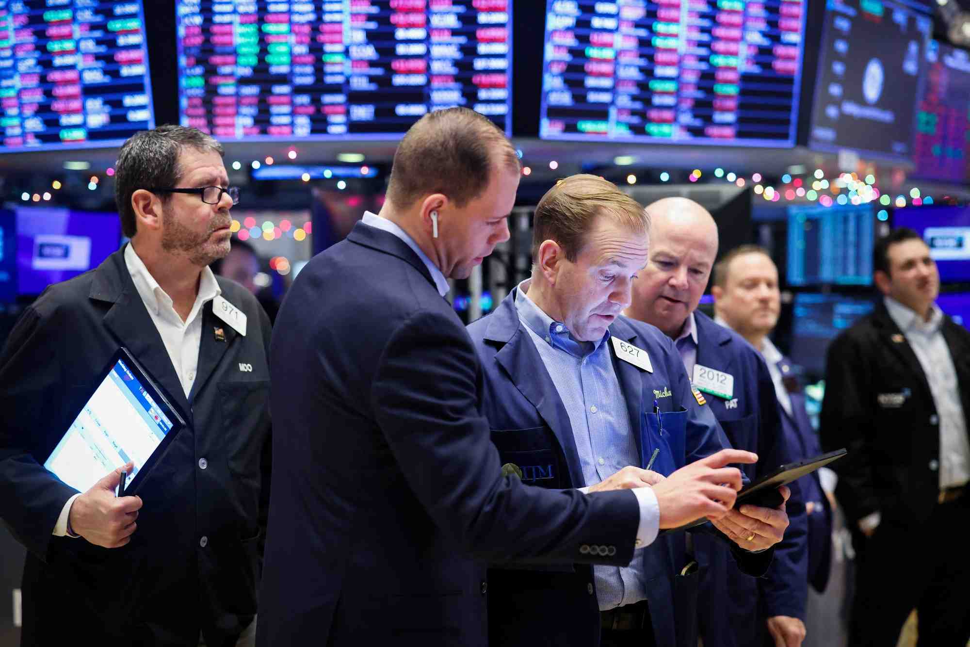 Des traders a la bourse de new york (nyse)