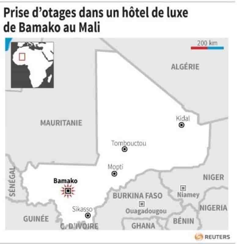 Prise d'otages dans un hotel de luxe de bamako au mali