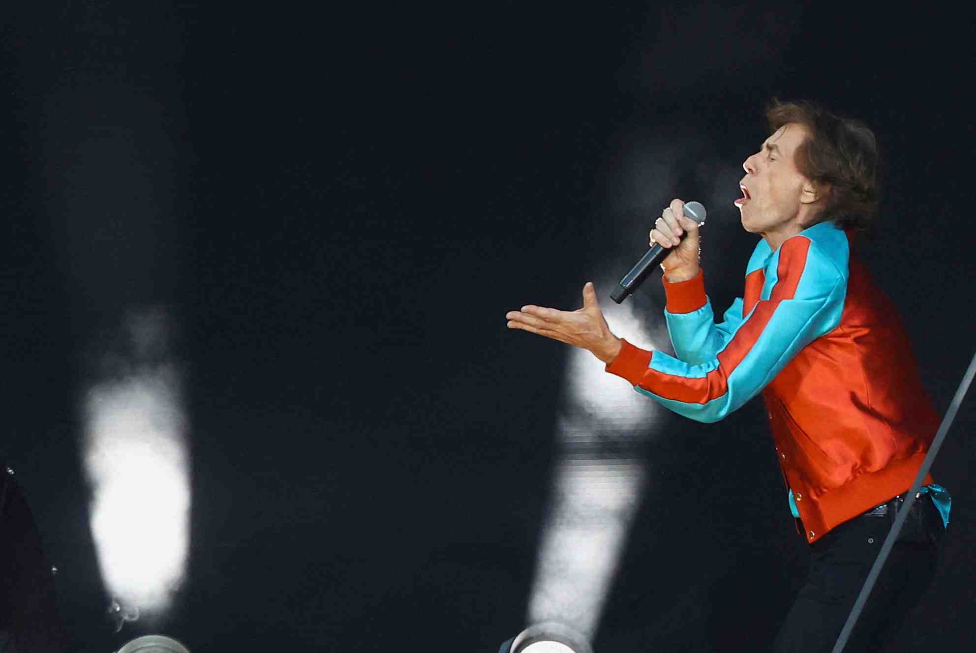 Mick jagger des rolling stones lors d'un concert a berlin