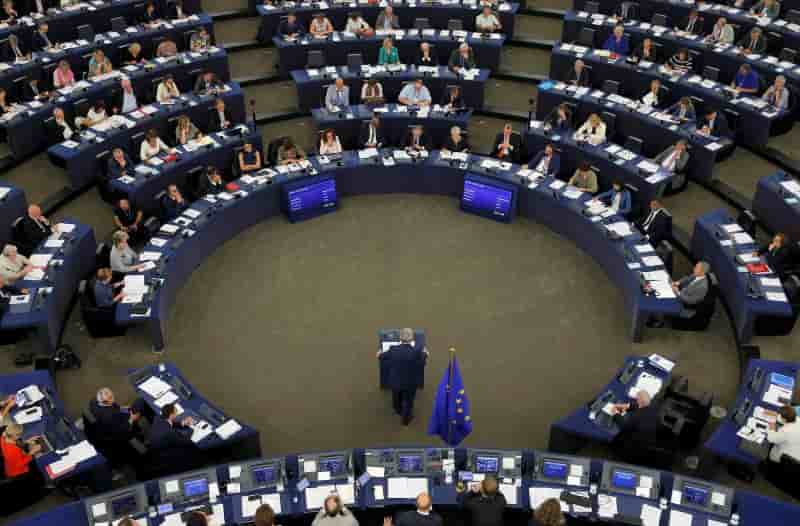 European commission president juncker addresses the european parliament during a debate on the state of the european union in strasbourg