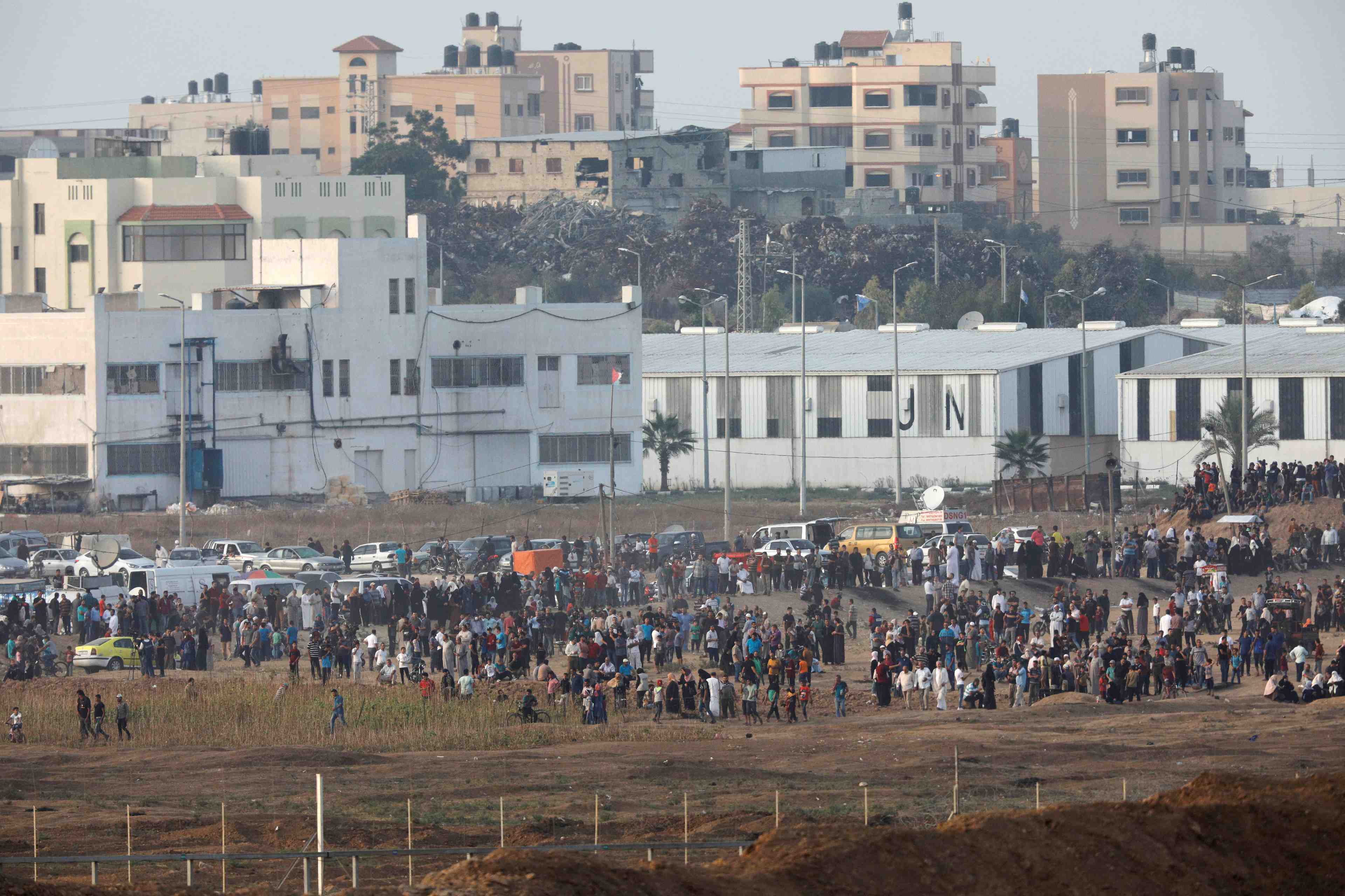 Manifestations a la frontiere gaza-israel, 77 palestiniens blesses