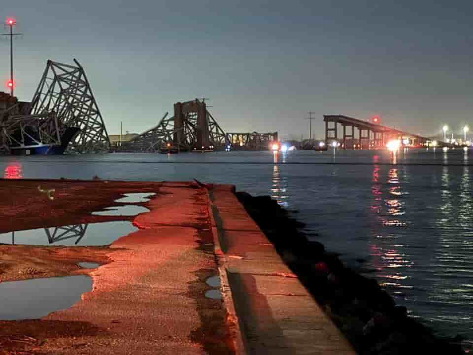 Photo du francis scott key bridge de baltimore, situe dans l'etat du maryland aux etats-unis