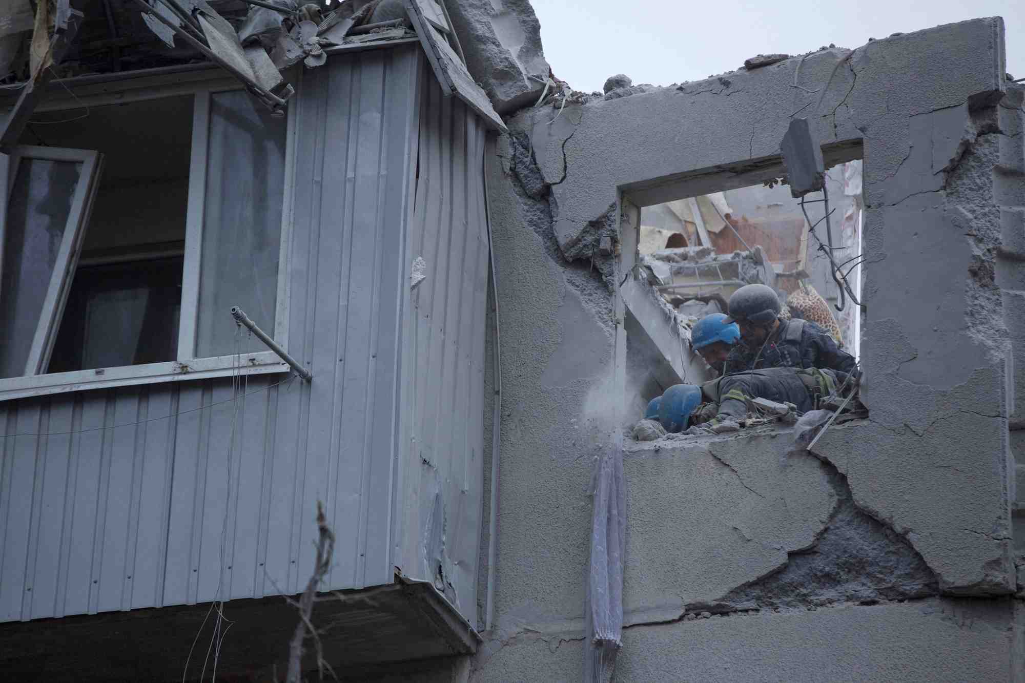 Photo des consequences de la frappe russe a sloviansk