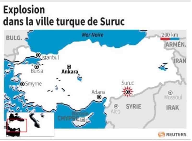 Explosion dans la ville turque de suruc