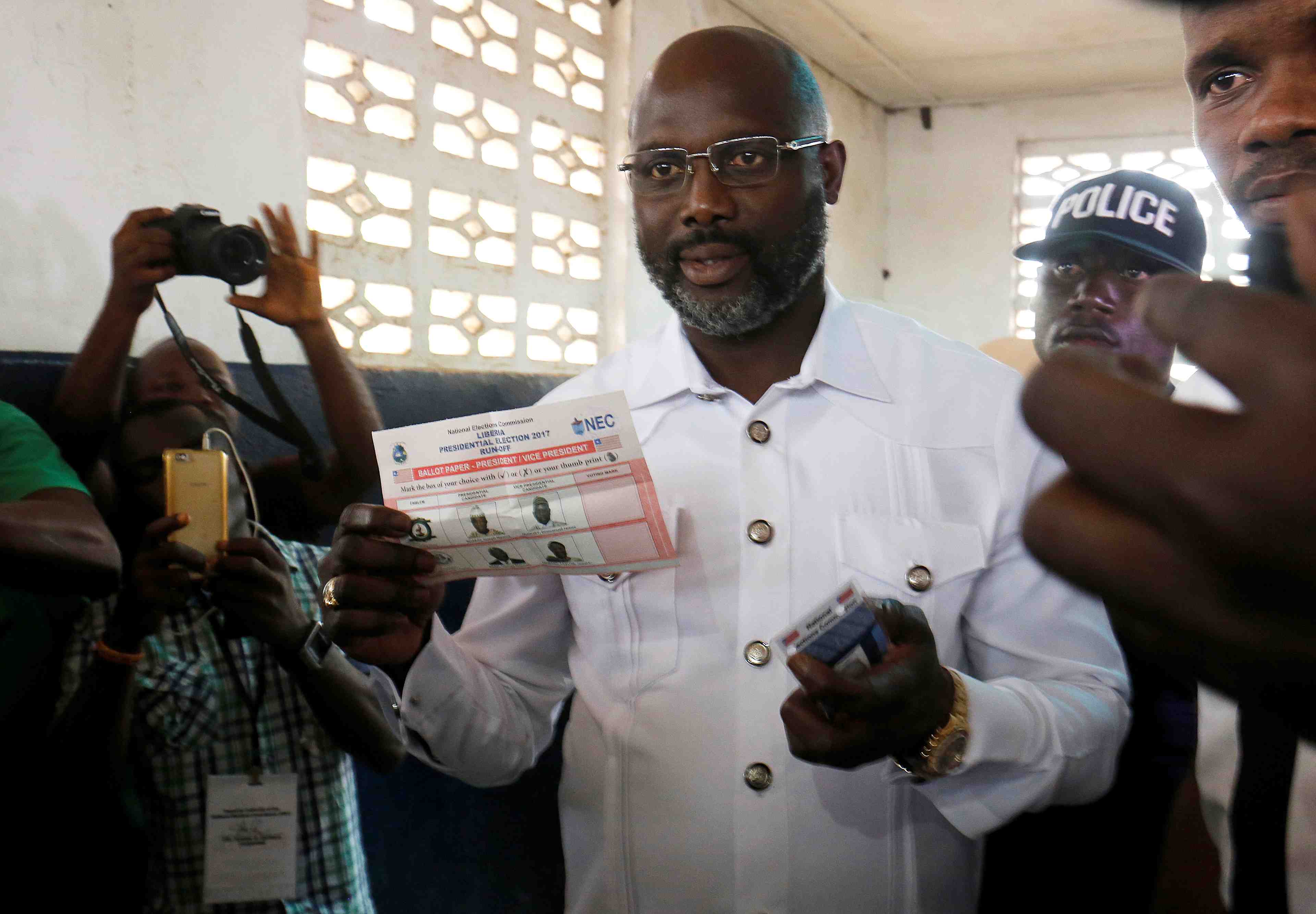 George weah declare vainqueur de la presidentielle au liberia